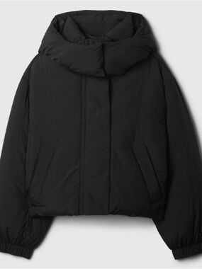 GAP PrimaLoft P.U.R.E. Hooded Puffer Jacket Black Size L Water Repellant